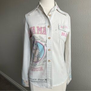 Alfie for Gals Arizona Maid Flour Sack Long Sleeve Shirt - Pink and Cream